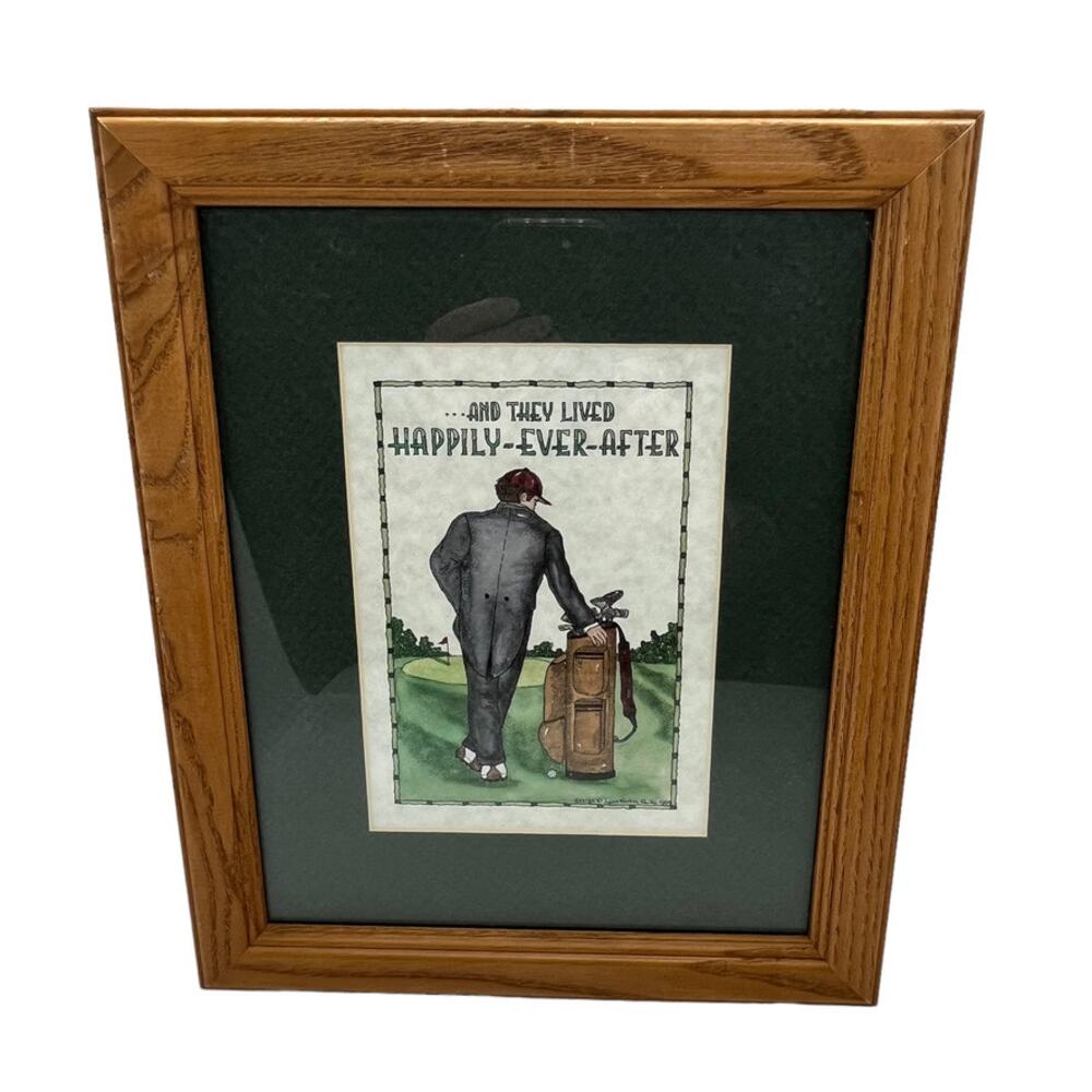 Lynn Norton Parker Golf Calligraphy Art "And they lived happily ever after" 1999